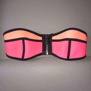 Neoprene bandeau bikini top